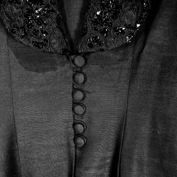 Lori Ann Montreal Black sequin and lace collar jacket Size 6 - Picture 4 of 7